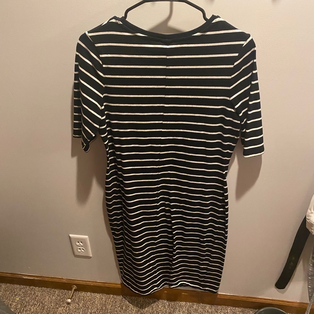A New Day Midi Black Stripe Dress - size M
